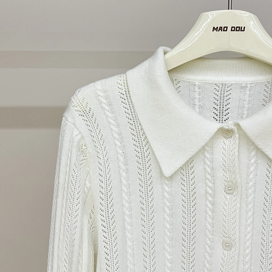 【MAODOU】5614 李兰迪 同款 针织开衫毛衣