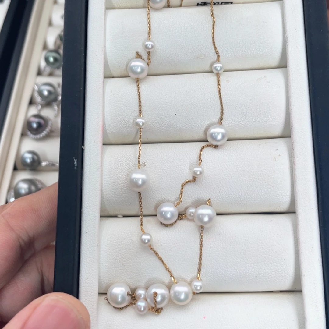 颈饰银S925镶嵌淡水珍珠