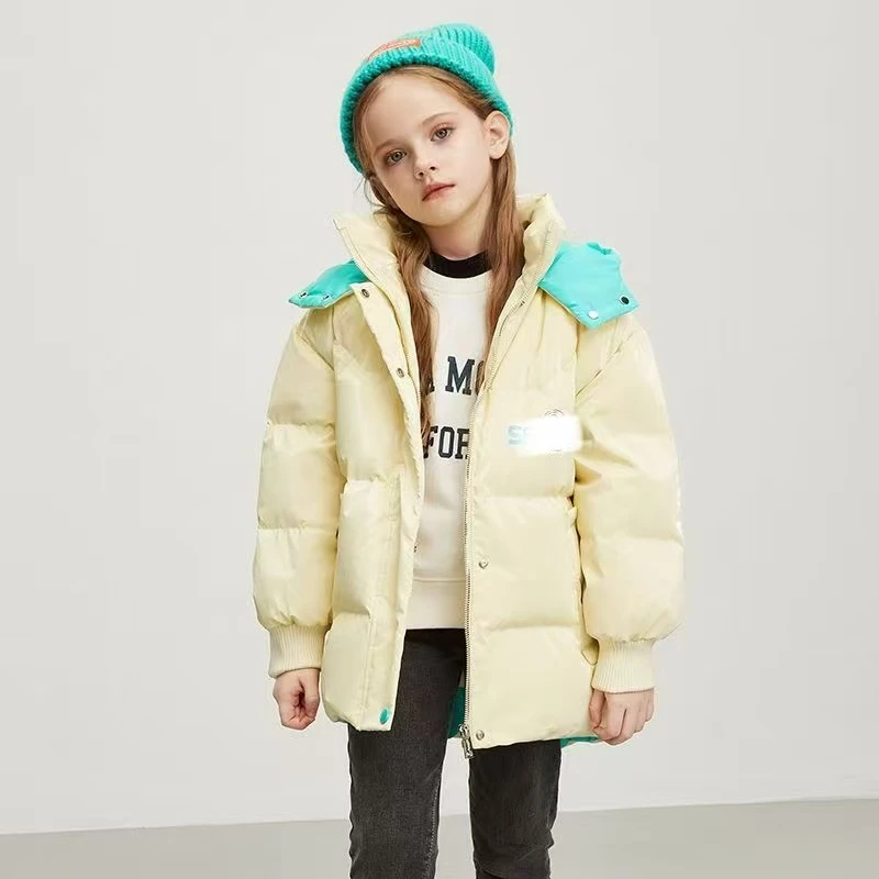 儿童羽绒服断码清货90白鸭绒男女同款加厚五防免洗中长款羽绒服