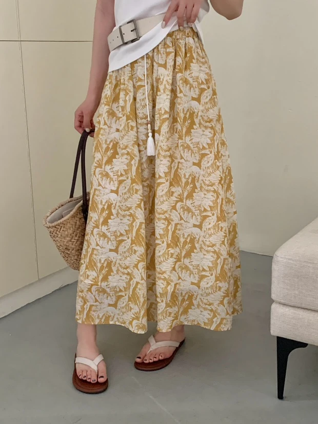 FUJIA STYLE新款韩版百搭时尚印花半身裙Q88215