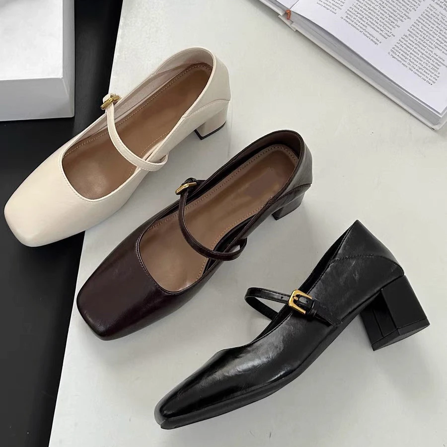 轩轩家【气质玛丽珍】 大爱款复古气质名媛风网红超火法式单鞋皮鞋