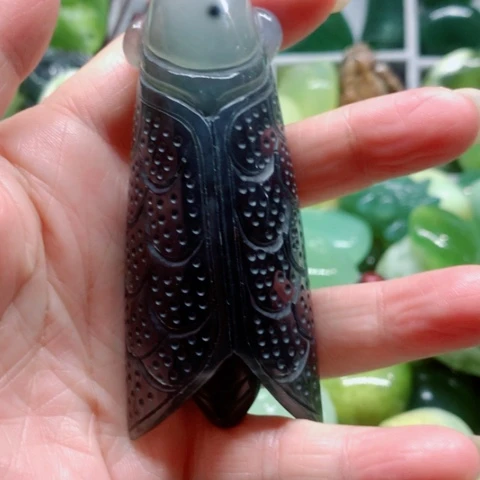 未镶嵌蛇纹石玉手把件