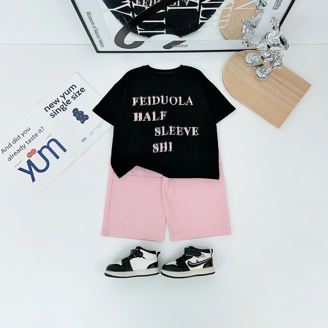 儿童夏装套装夏季2025新款男童短袖两件套 DF25058 悠悠童话童装