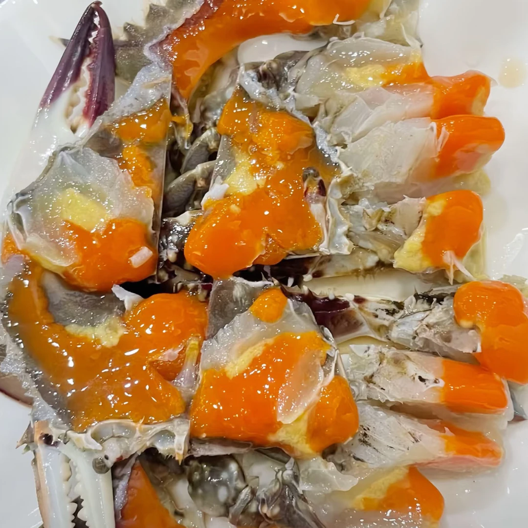 舟山红膏呛蟹生腌开袋即食3-4两净重10只