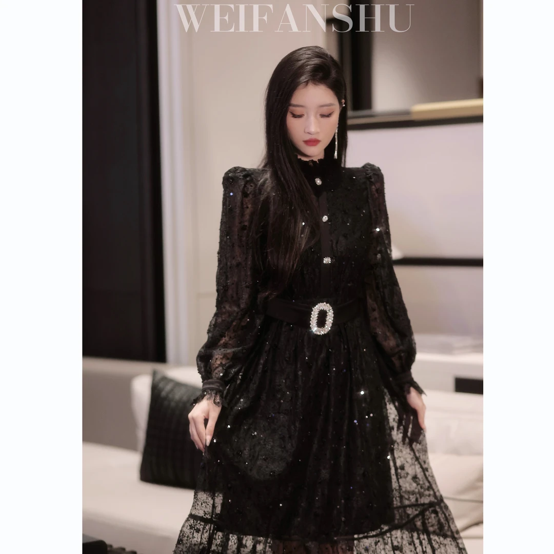 WEIFANSHU/魏凡舒【御姐风情】蕾丝连衣裙