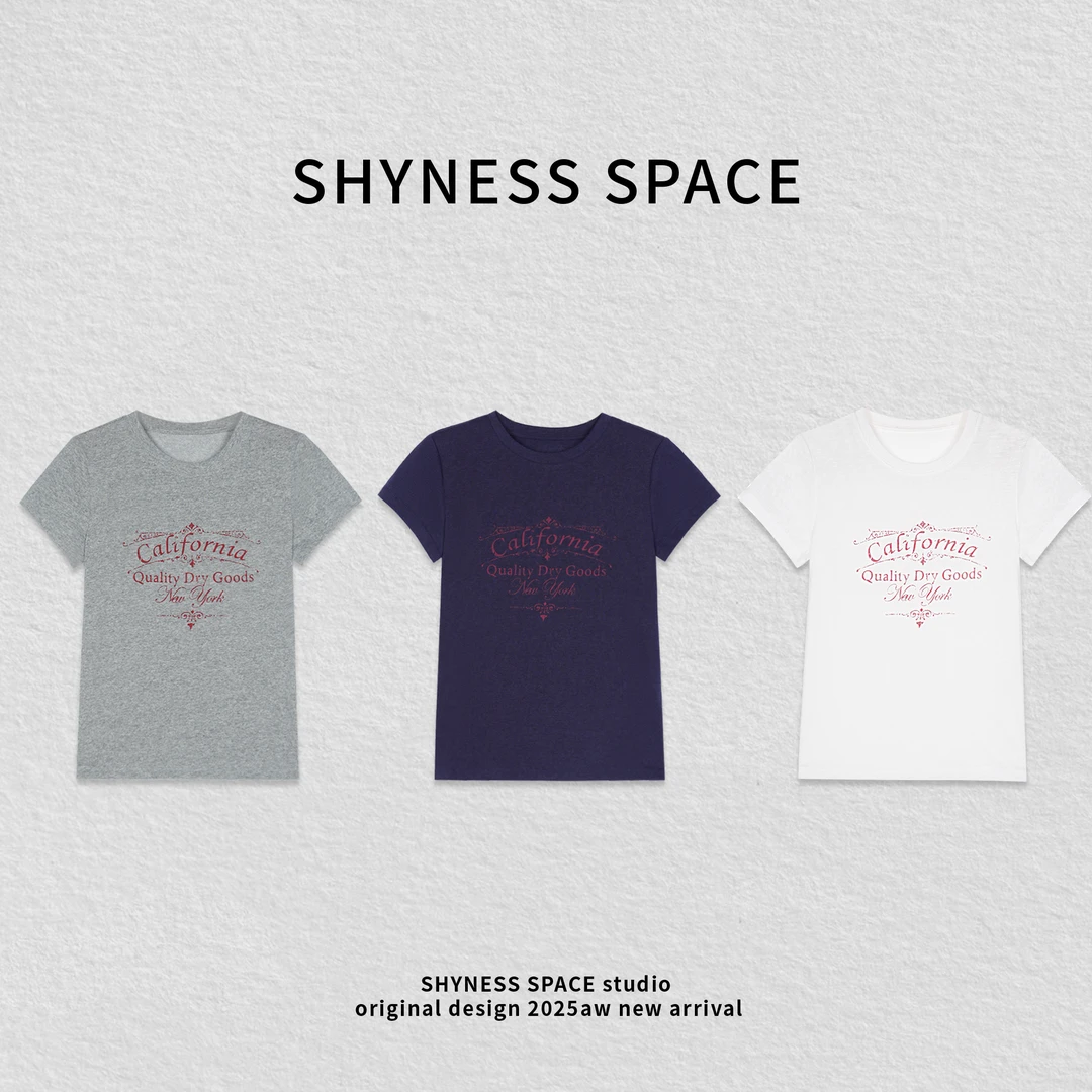 W夏季短袖新潮风字母纯色印花常规T恤美式休闲港风御姐风HB362