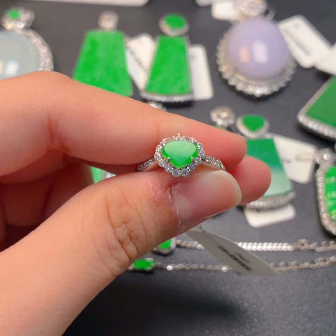 翡翠银S925镶嵌吊坠(不含链)