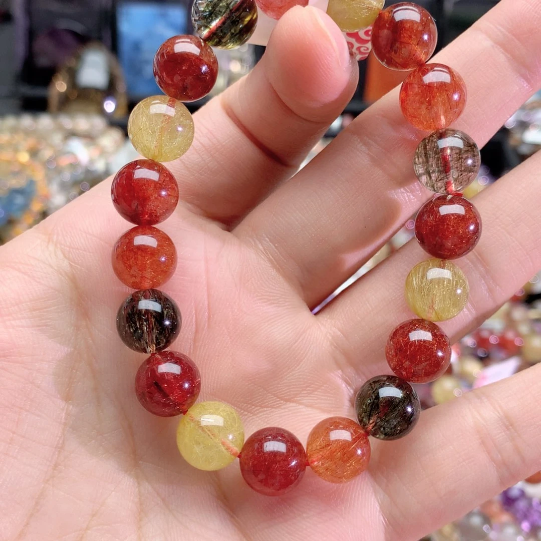 水晶手链未镶嵌阿*彩发晶手链10+