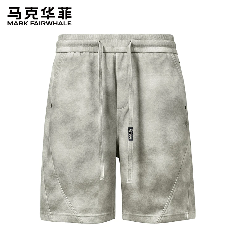MARK FAIRWHALE/马克华菲潮牌复古扎染做旧短裤男夏季薄款五分裤