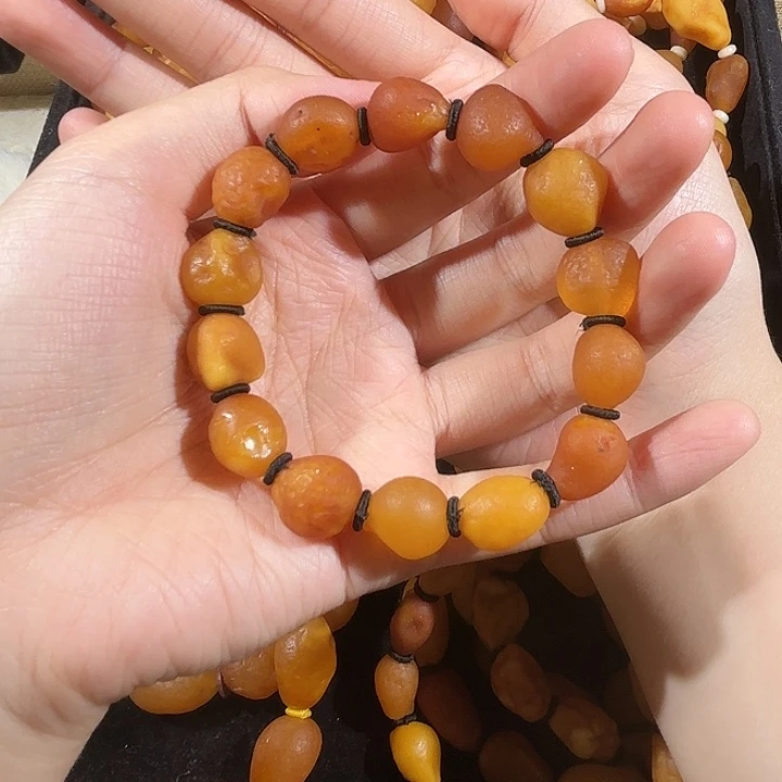 琥珀未镶嵌手链蜜蜡海漂手串