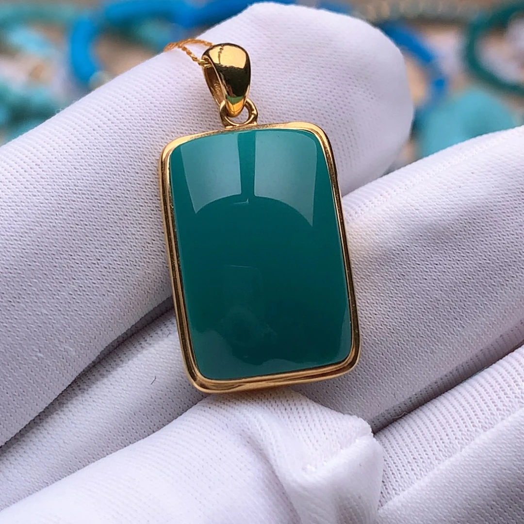 绿松石18K金镶嵌珠宝奇石