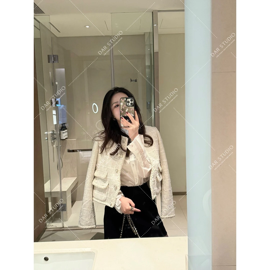 DAR STUDIO 深圳货【南法香香】2025早春新款格纹香香外套 25008