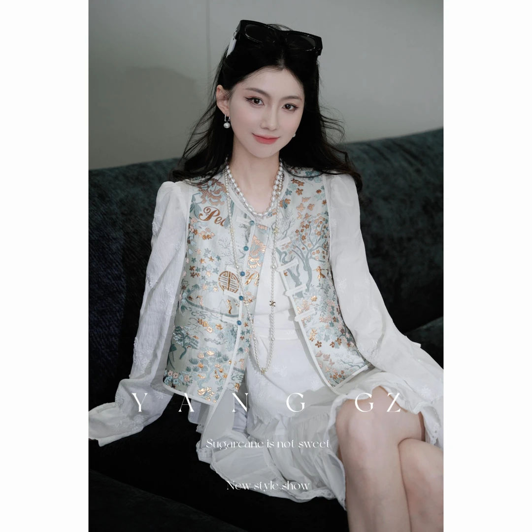 YANG GZ【日照金山】新中式金枝玉叶刺绣马甲女 GZ5151GL602114