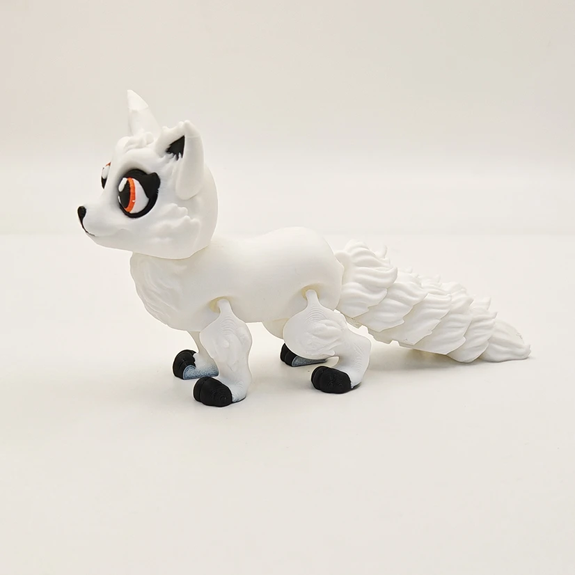 3D打印可爱小狐狸关节可动白狐仿真玩具可爱摆件手办礼品模型