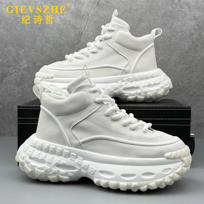 纪诗哲中帮老爹鞋厚底增高时尚休闲鞋新款轻奢潮流百搭男士运动鞋
