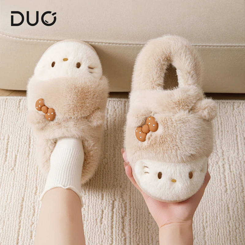 【原创蝶蝶猫】2025新款冬季毛绒可爱棉拖鞋女室内家居保暖防滑冬天
