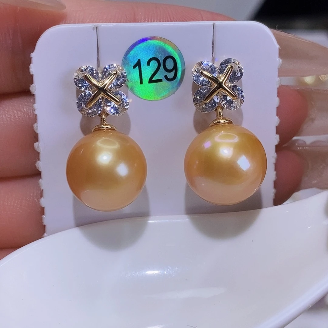 淡水珍珠耳饰银S925镶嵌余**心