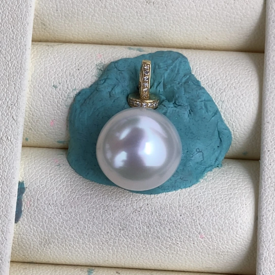 未镶嵌海水珍珠澳白裸珠近圆13.8mm