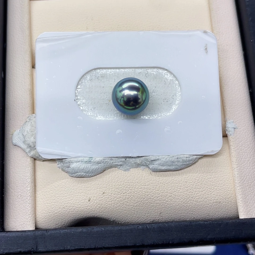 裸珠海水珍珠大溪地孔雀绿裸珠9.8mm