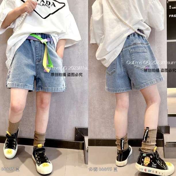 叫我格格童装夏季牛仔短裤66675 男童女童牛仔裤百搭舒适休闲短裤