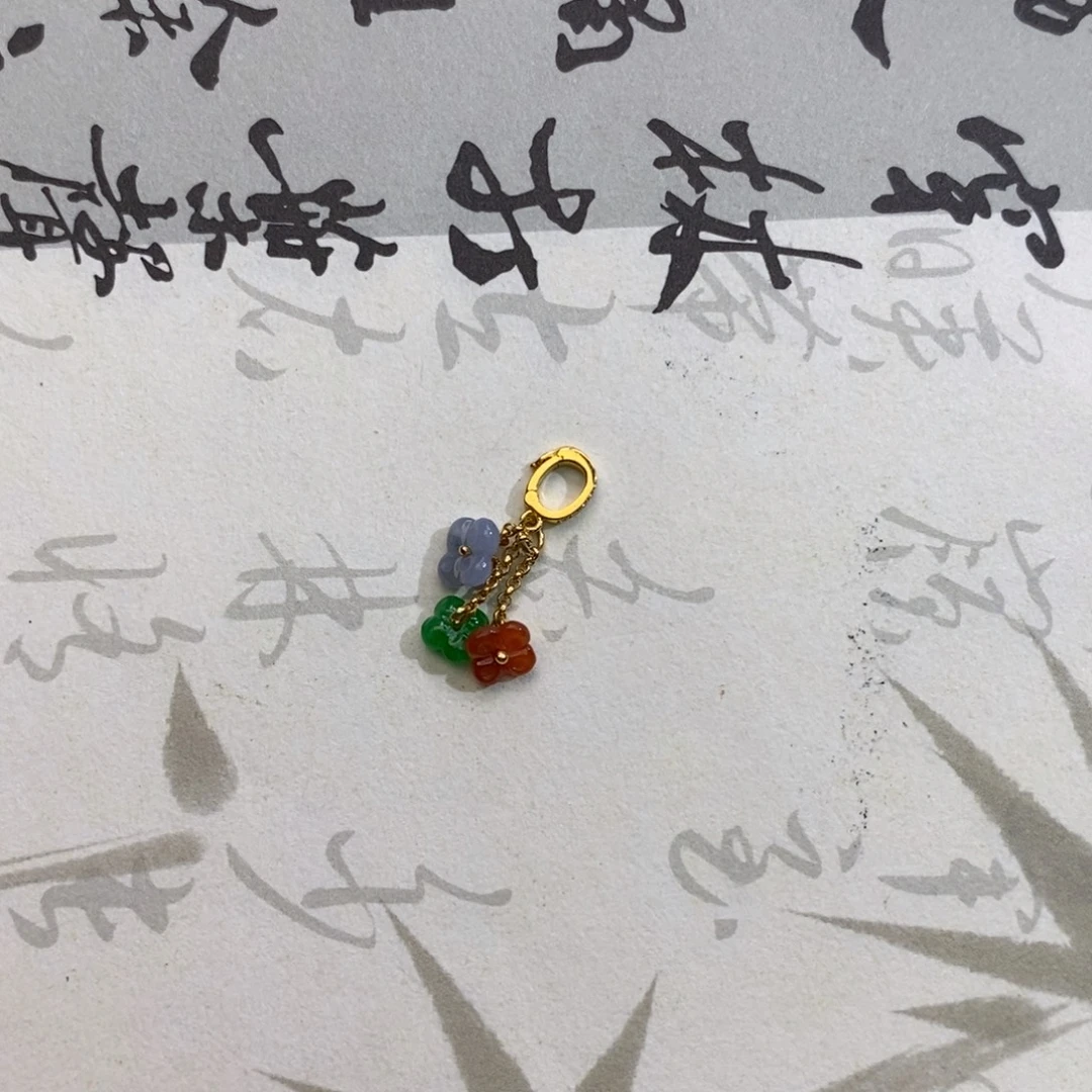 细***刘翡翠18K金镶嵌颈饰翡翠