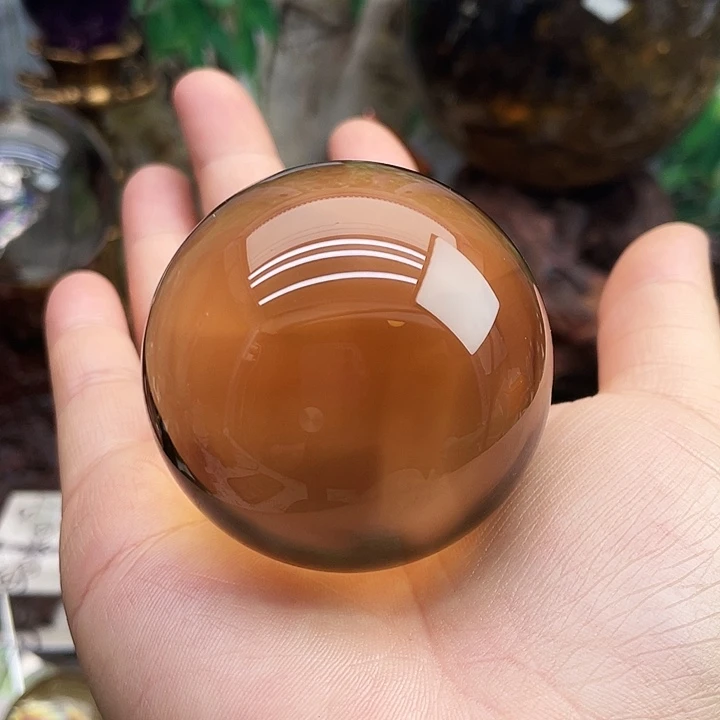 水晶珠宝半成品未镶嵌黄水晶球