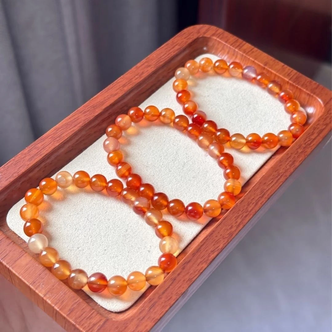 精品天然红玛瑙玉髓手串