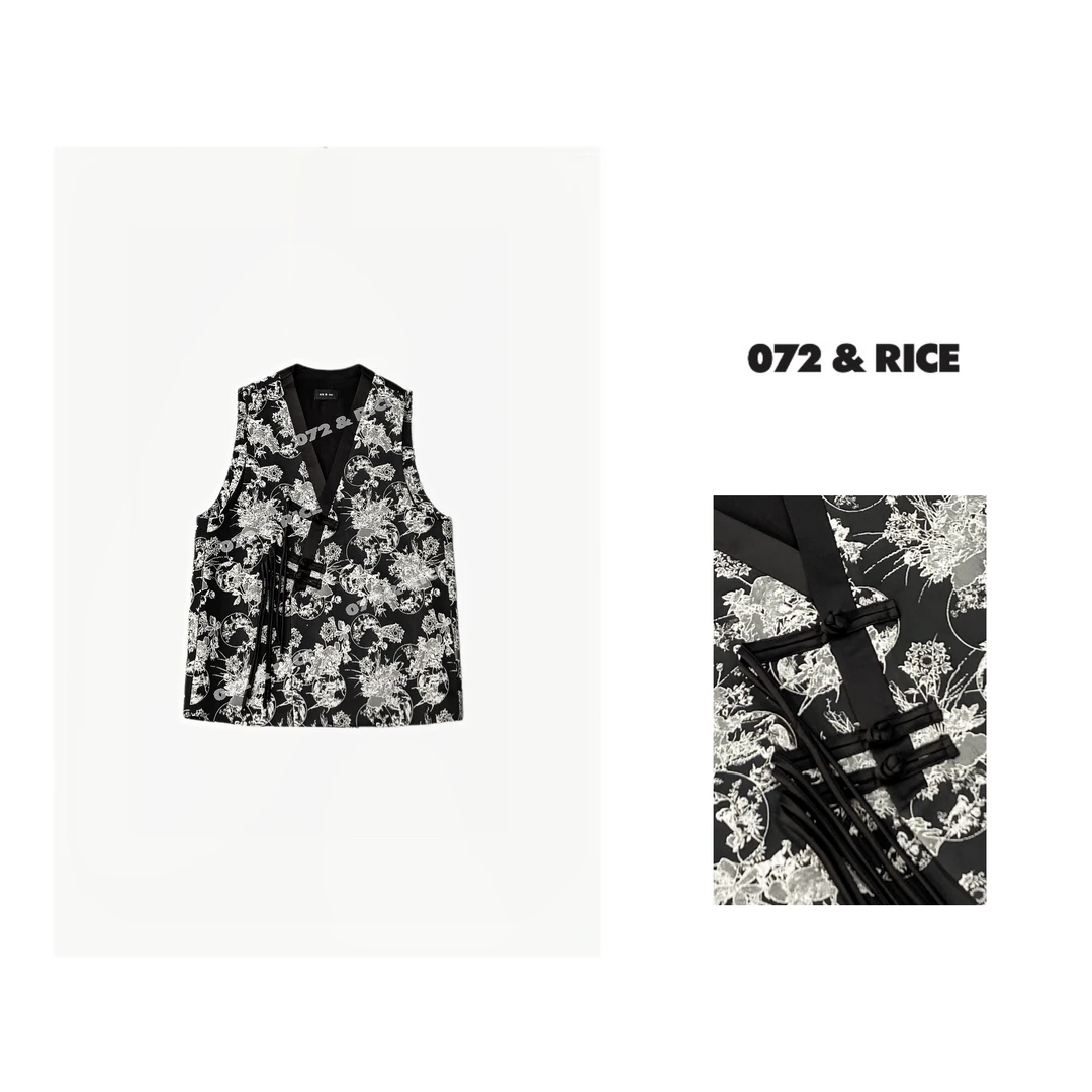 072 & RICE【梦华录】春季休闲V领无袖新中式马甲 W0372Z 1212FF