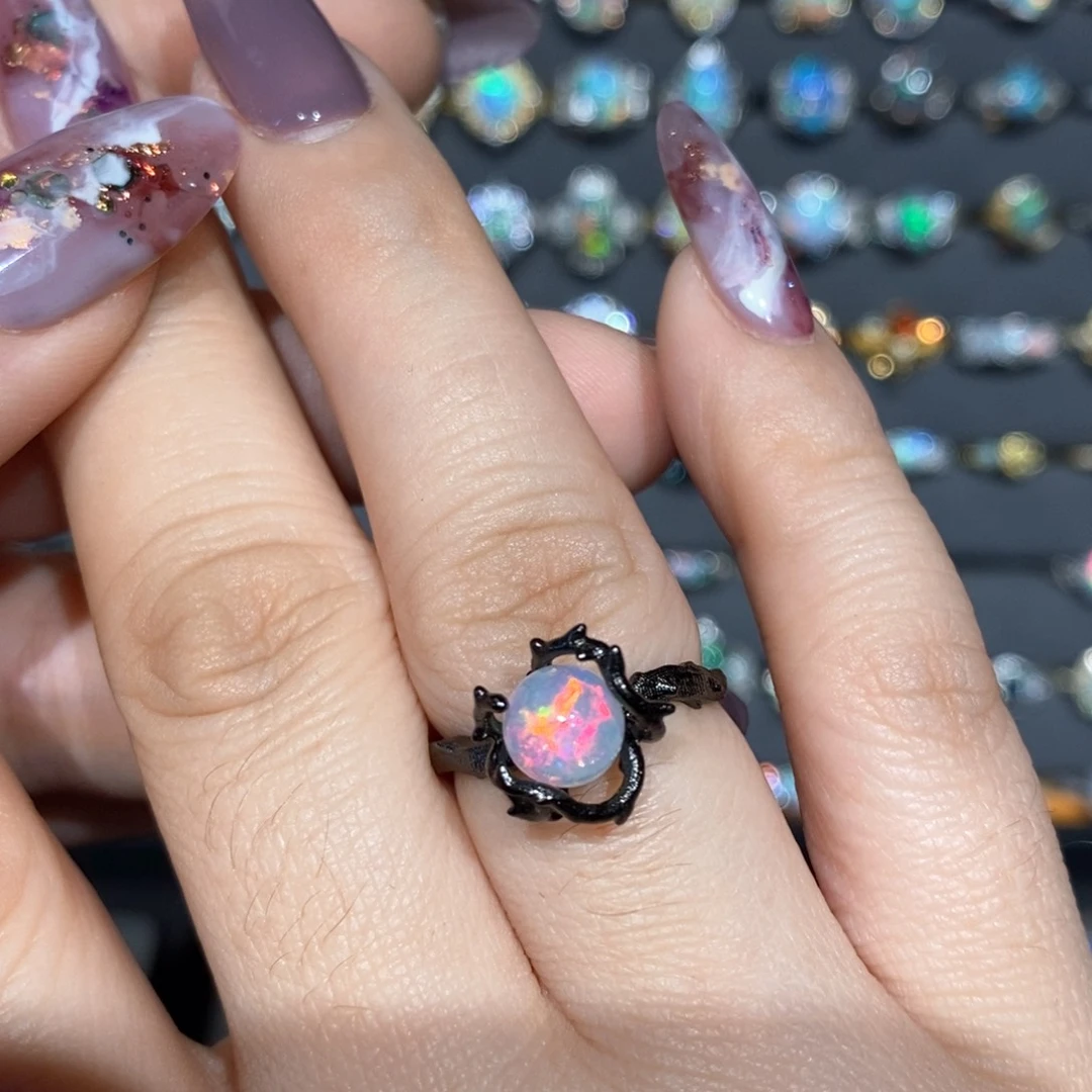 欧泊银S925镶嵌戒指