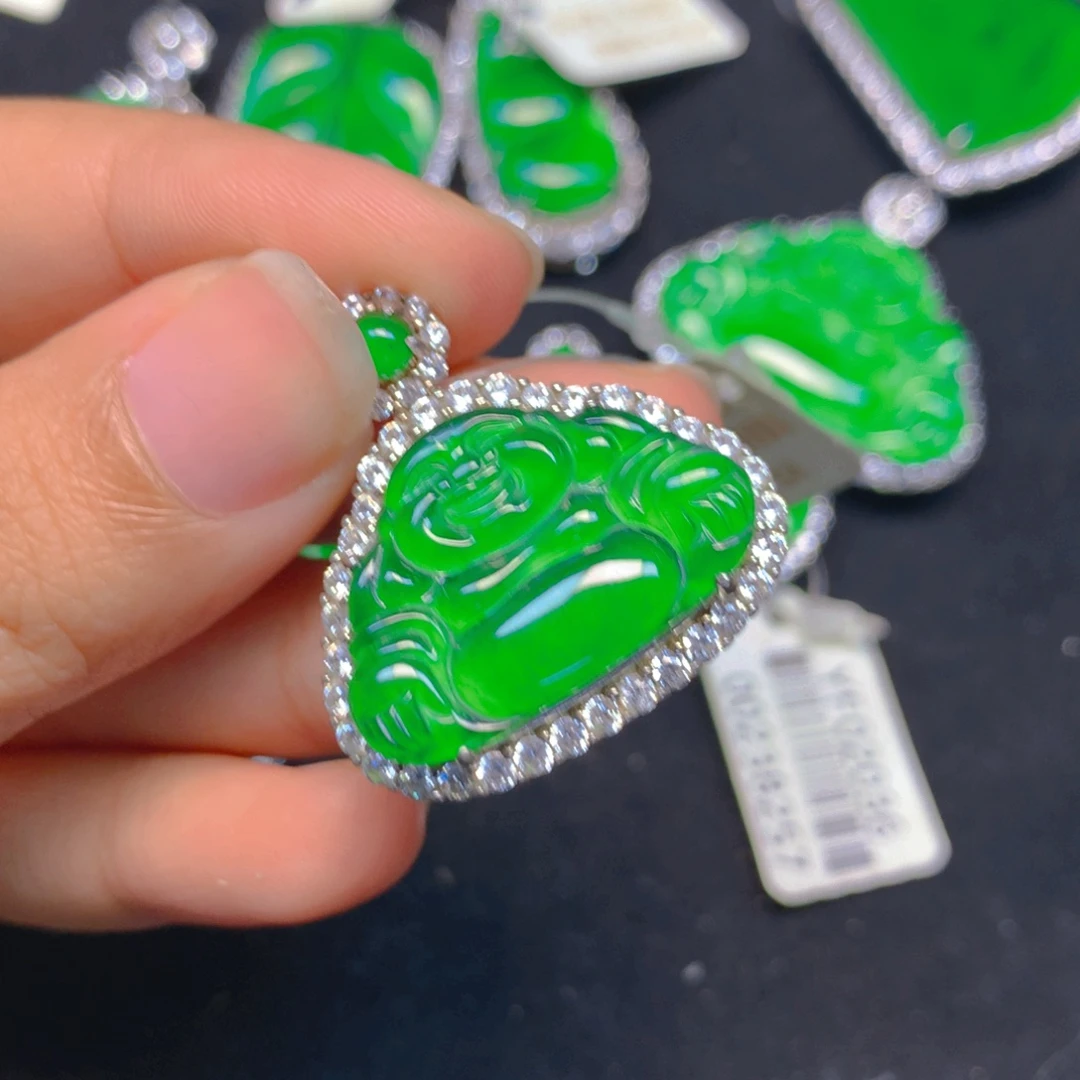 翡翠银S925镶嵌颈饰