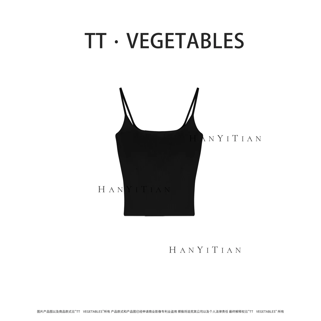 TT・VEGETABLES 美背 修身显瘦内搭无痕肩带带胸垫舒适吊带511143