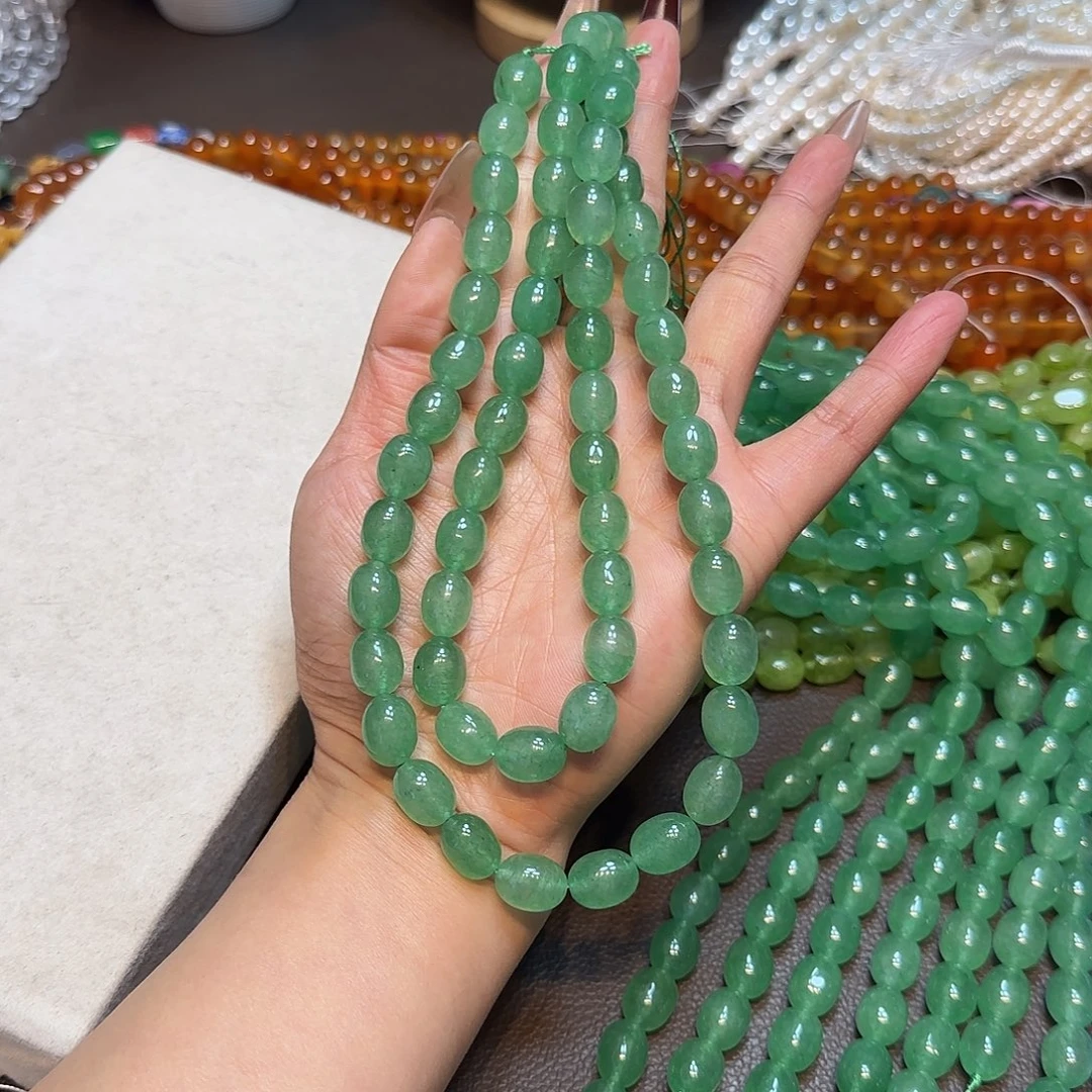玛瑙/玉髓未镶嵌珠宝半成品10绿玉髓土豆一条