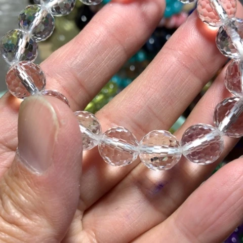 水晶手串未镶嵌10mm刻面手串