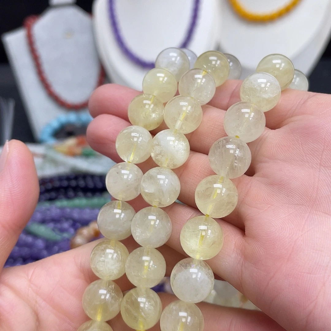 玛瑙/玉髓未镶嵌半成品柠檬黄晶12m