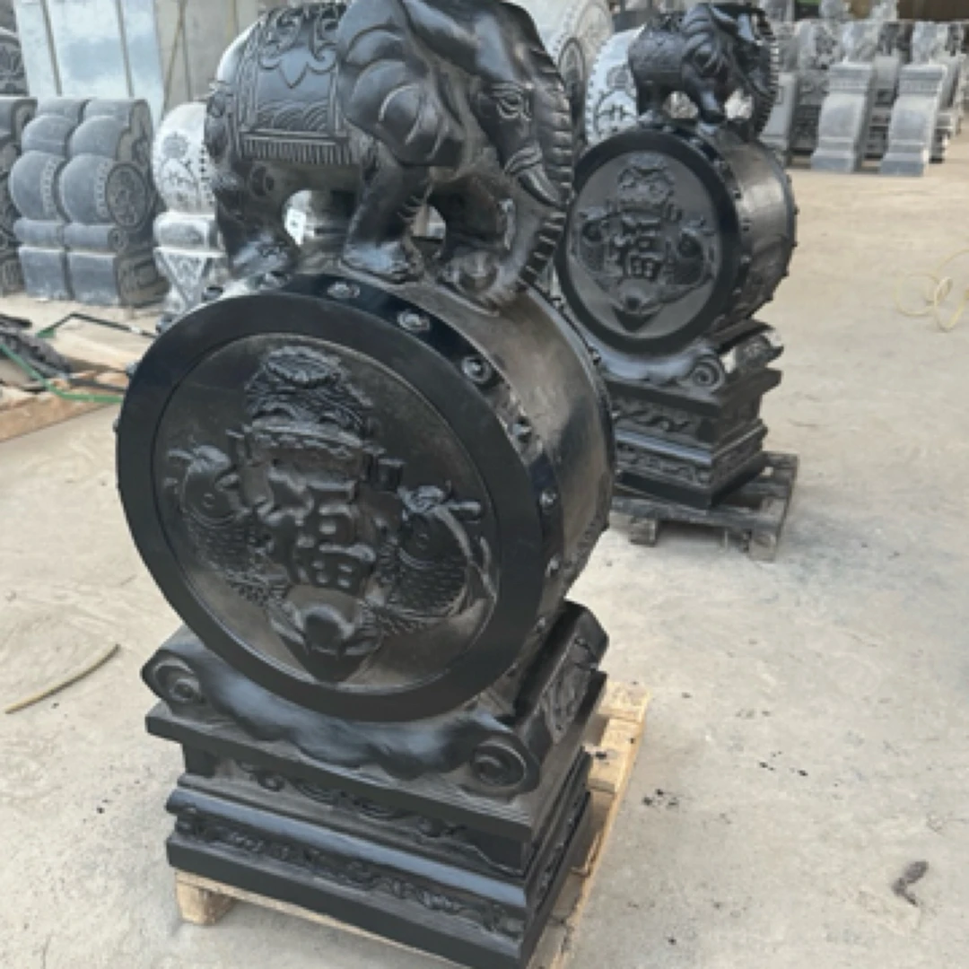 天然青石门墩石鼓抱鼓石雕刻大象麒麟别墅庭院门口摆件