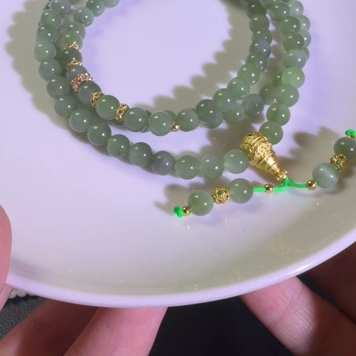 和田玉未镶嵌手链卡6粉青猫