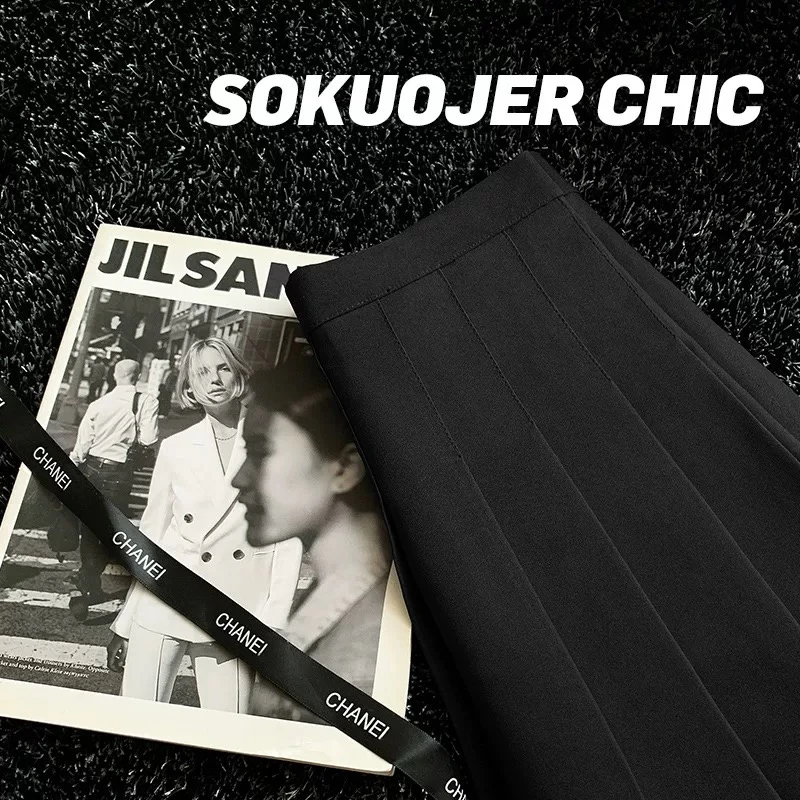 2025夏季新款小个子高腰百褶裙女休闲百搭a字半身裙