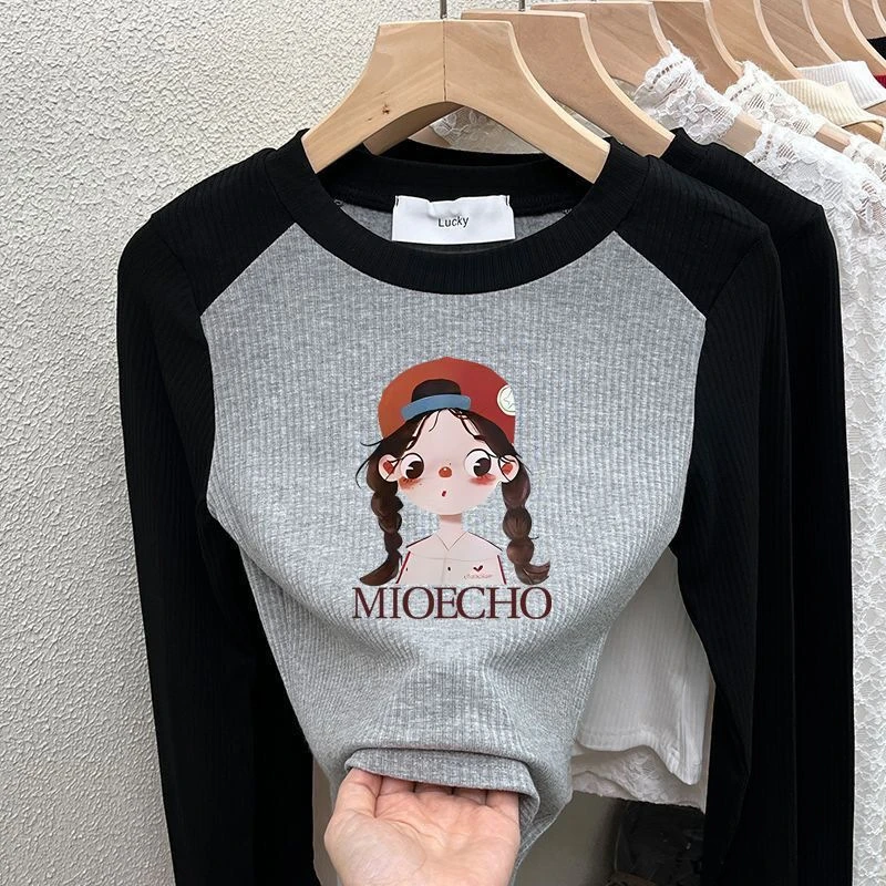 FAVMARTHA女童t恤秋季春秋款2025新款女孩打底衫儿童时尚春装中大