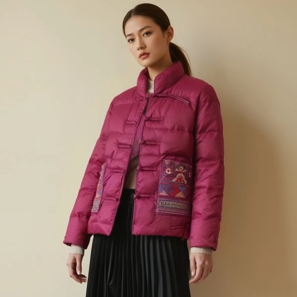 玛罗兰 品牌反季清 加厚女款 繁花似锦小外套