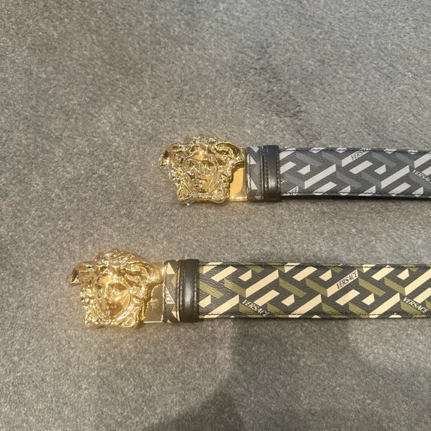 未使用 VERSACE/范思哲 男士新款回形纹印花时尚休闲双面皮带