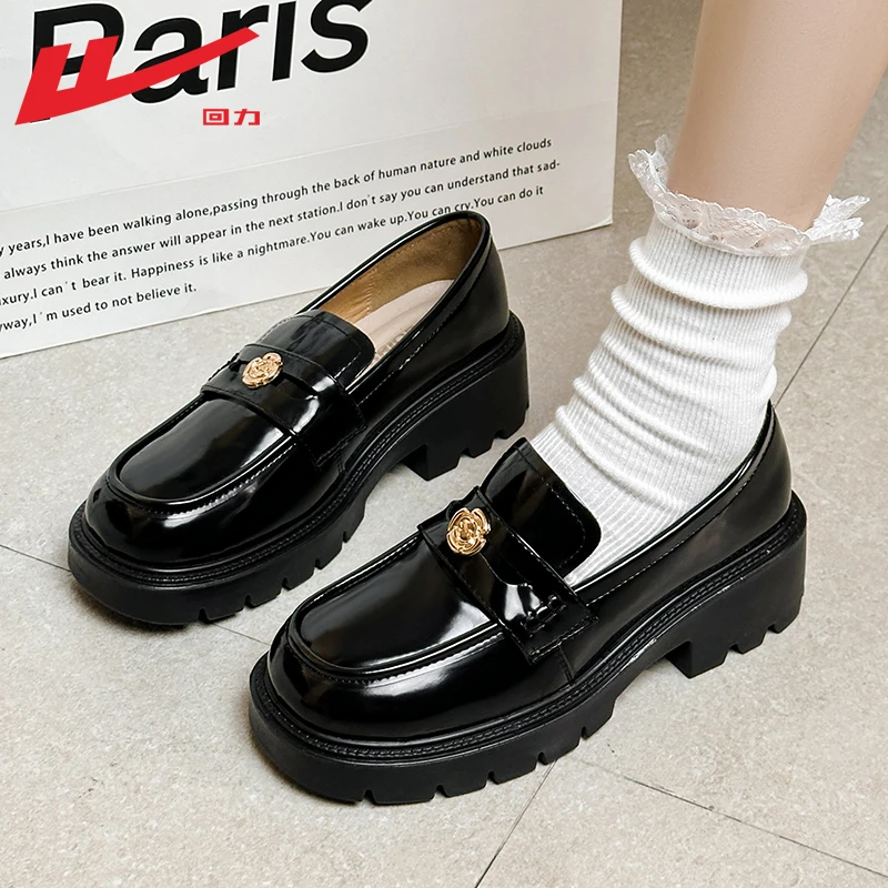 回力乐福鞋女款爆款2025新款秋季厚底小皮鞋女英伦风JK玛丽珍鞋女