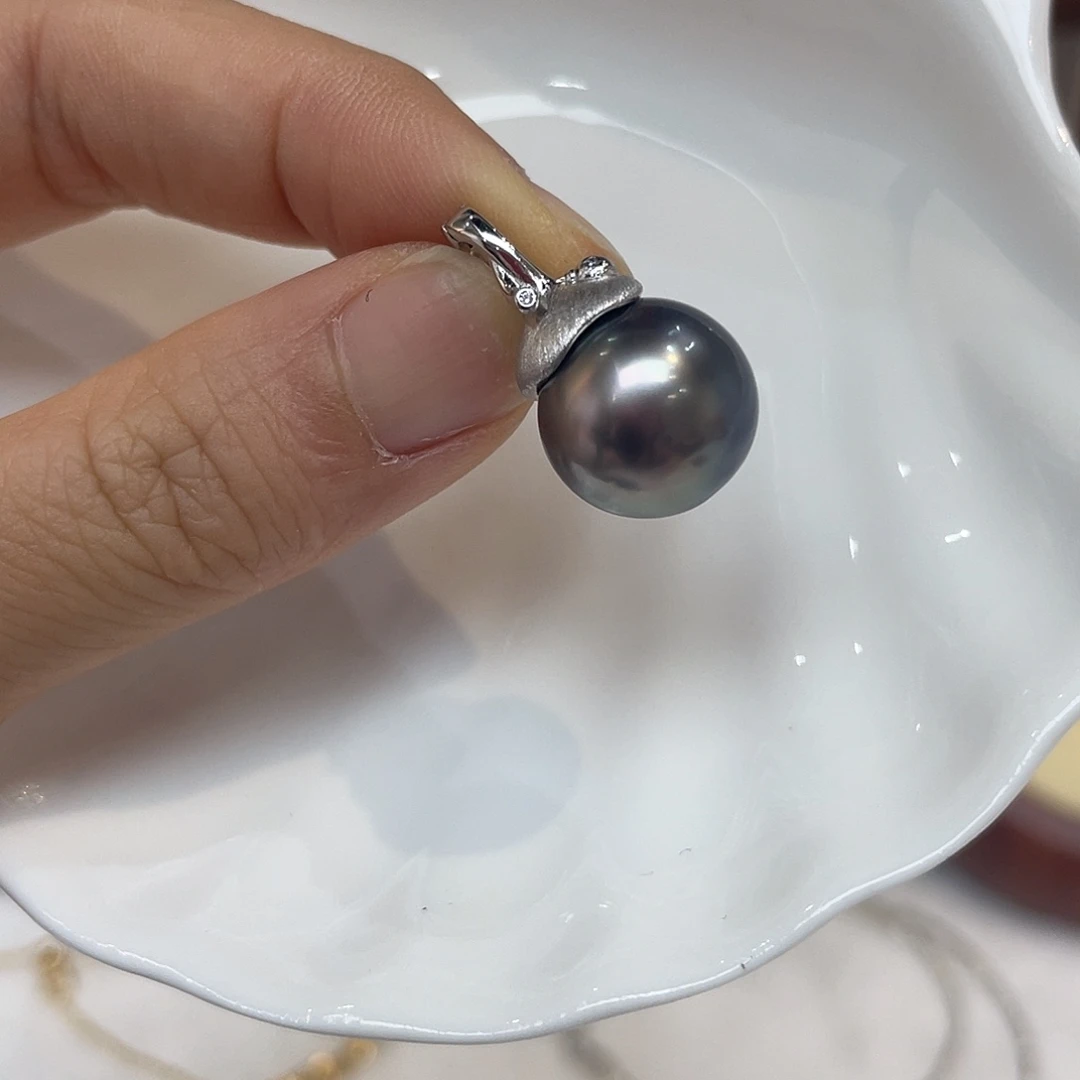 海水珍珠银S925镶嵌吊坠(不含链)