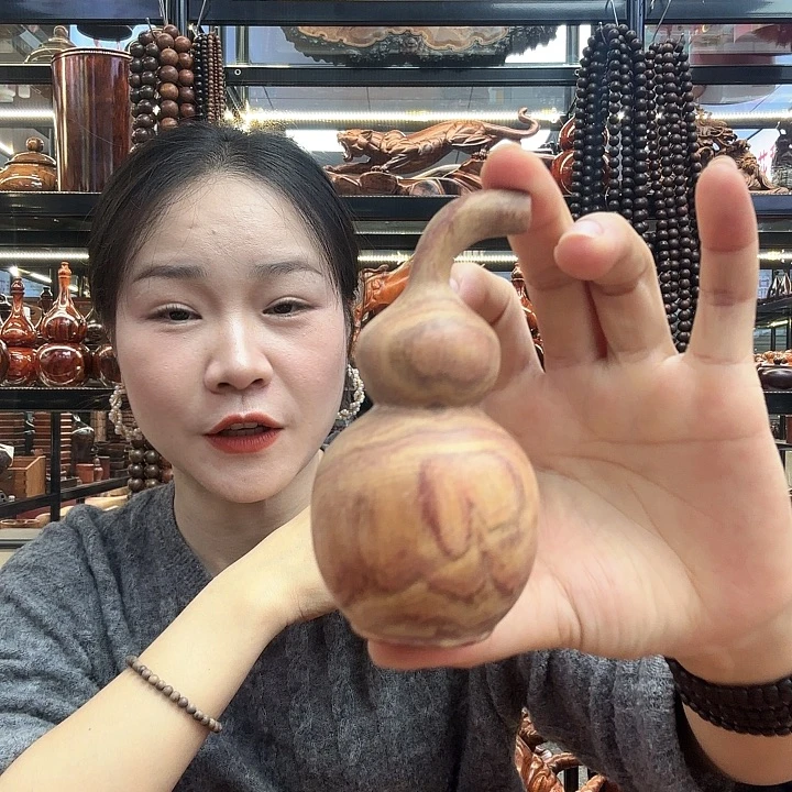 黄花梨/降香黄檀黄花梨葫芦手把件