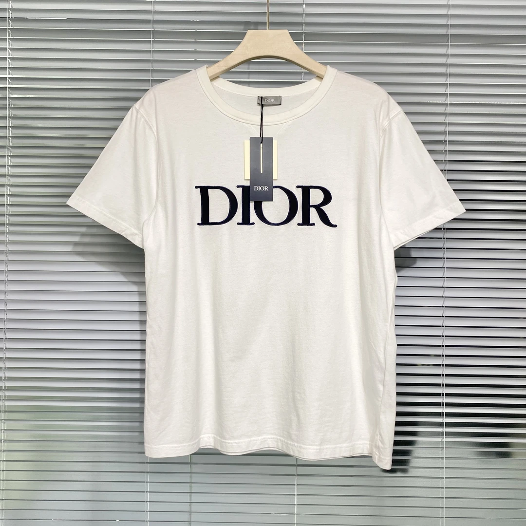 99新 DIOR/迪奥 23春夏 字母刺绣logo 短袖 白色 XS码 k489