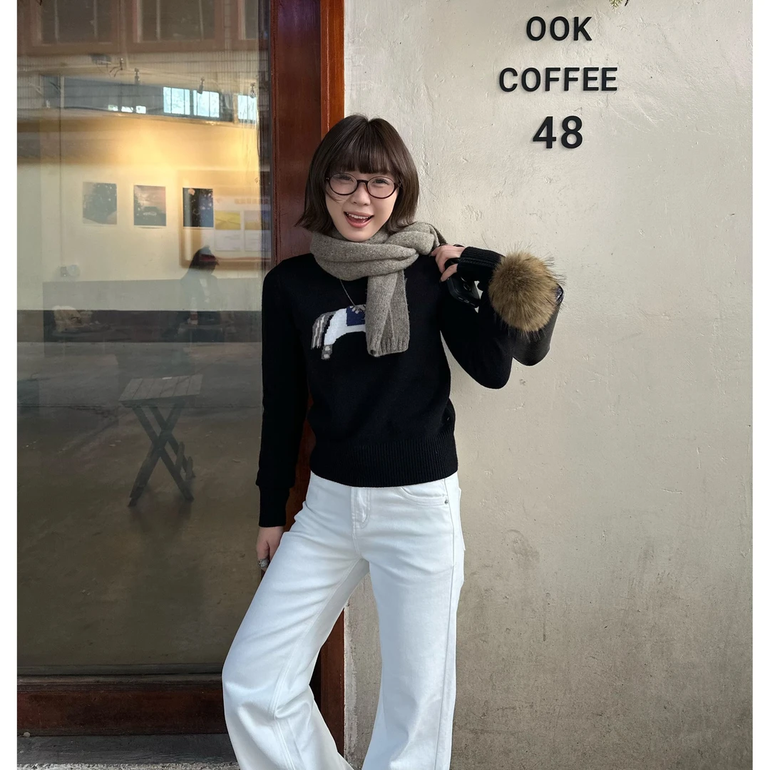 Our2【小马毛衣】秋冬设计款小马针织套头衫【X6019】