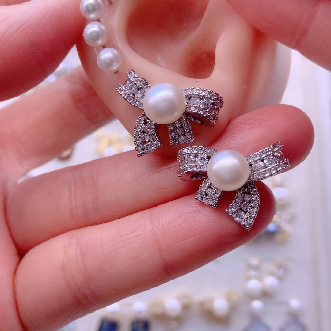 合金淡水珍珠耳饰