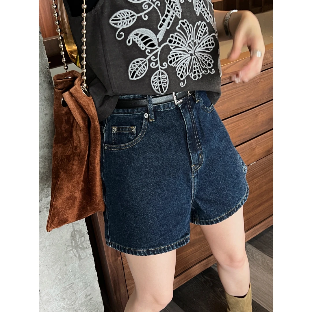 超显瘦后腰刺绣小孩牛仔短裤 J25KZ228