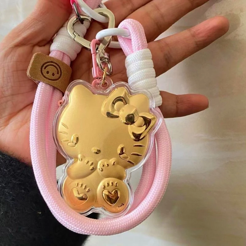 水贝可爱立体粉色金KT猫挂件手机挂绳钥匙扣相机挂饰送女友通用