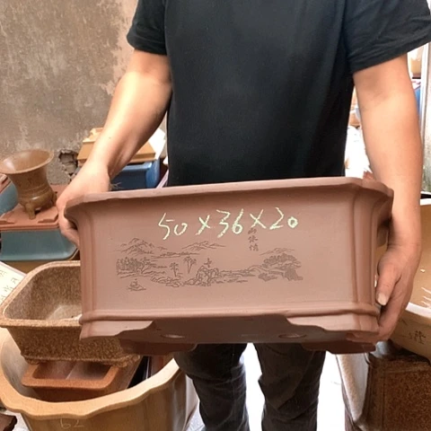 紫砂花盆手工制作