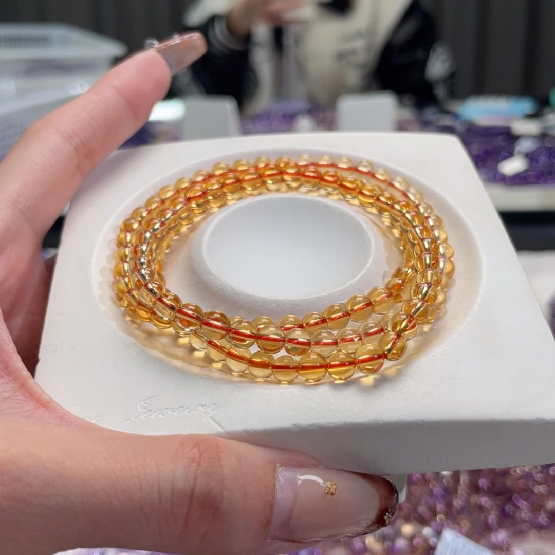 未镶嵌手链水晶5mm巴西黄水晶